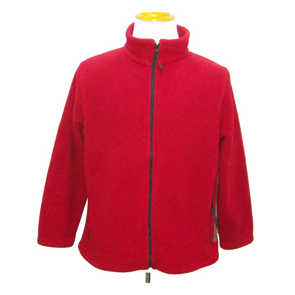 Black Diamond Red Fleece Jacket Mens Large Full Zip Sweatshirt Ski Snowboarding